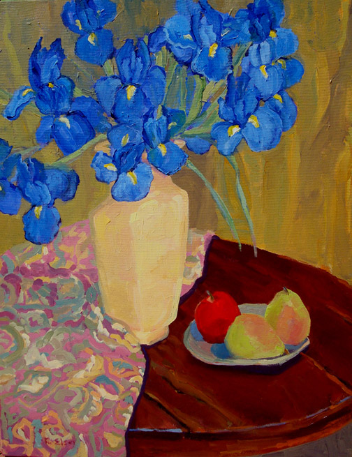 Iris with Pears and Apple