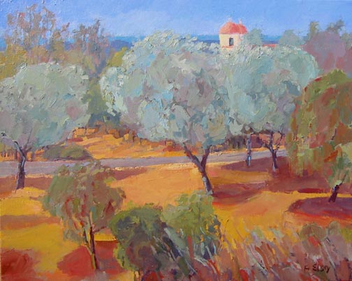 Old Mission with Olive Trees