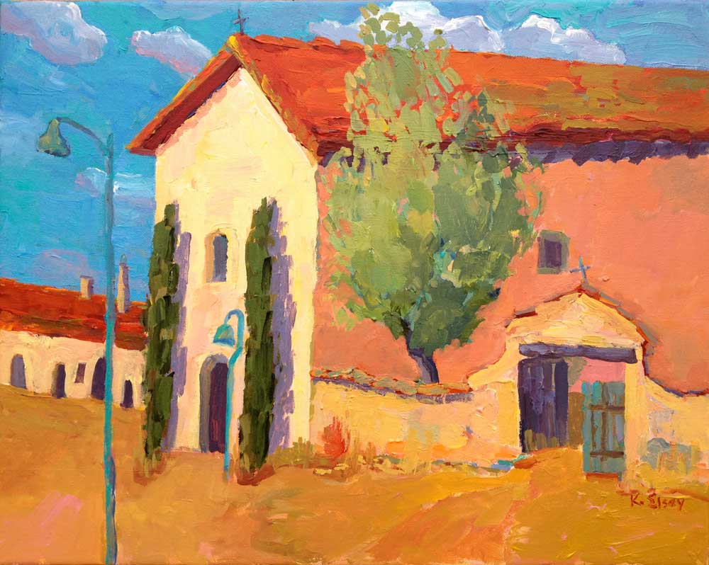 California Mission paintings, Kathleen Elsey, Mission San Miguel, California