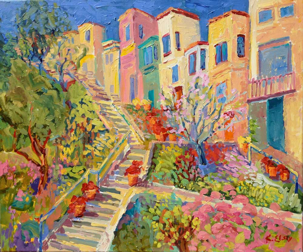 Kathleen Elsey Paintings Steps San Francisco Telegraph Hill