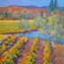 Autumn Vineyard with Pond