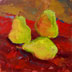 Pears on red