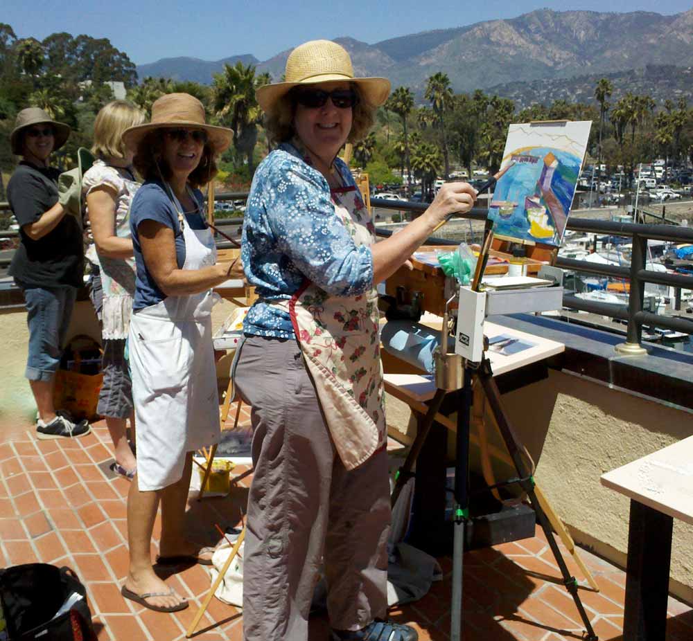 Kathleen Elsey Painting Workshop Group Santa Barbara Paintings Harbor