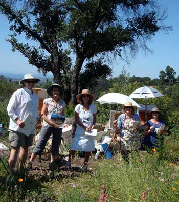 Kathleen Elsey Paintings Santa Barbara  Workshop Botanical Gardens Santa Barbara