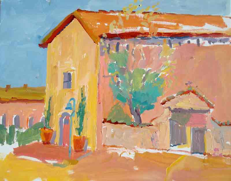 California Mission paintings, Kathleen Elsey, Mission San Miguel, California